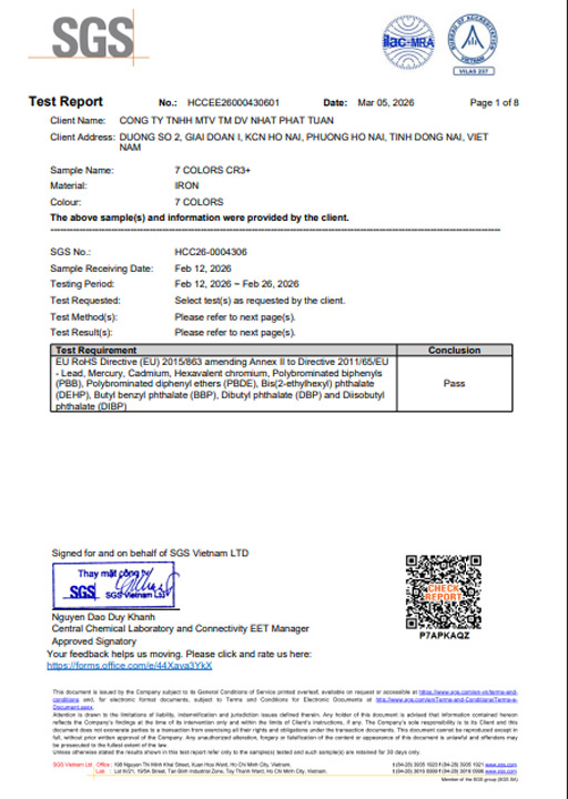 Chứng chỉ RoHS – 7 Colors – HCCEE26000430601